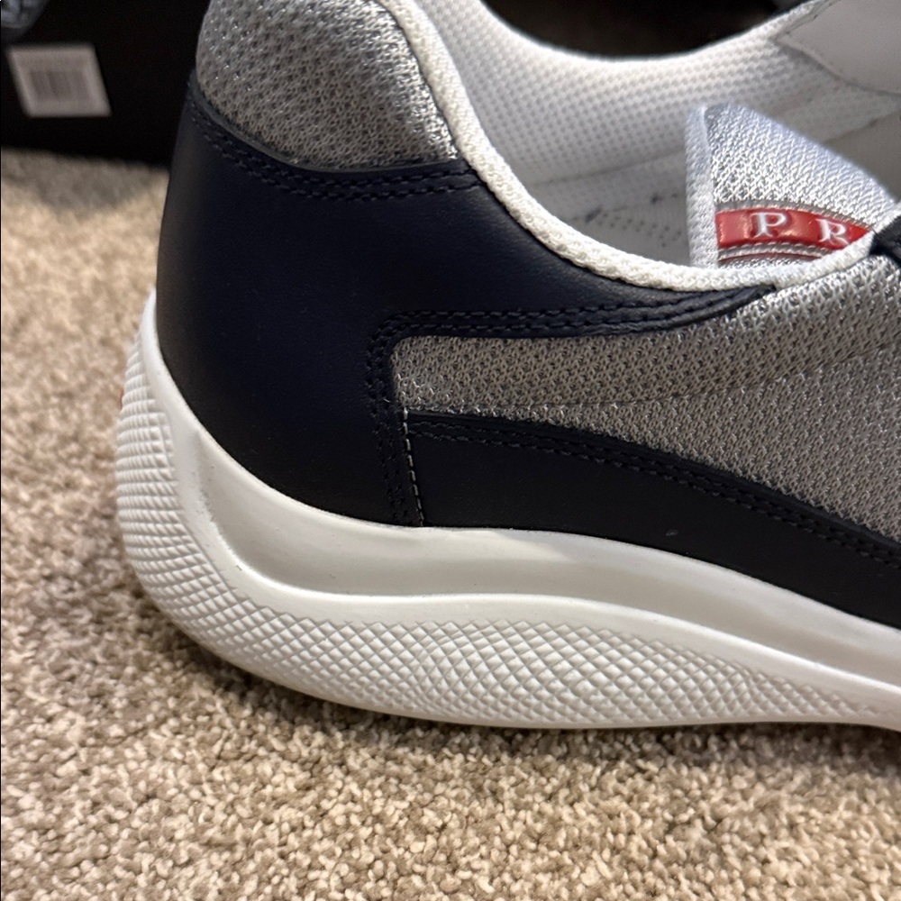 Prada Men's Dark Blue and Light Gray America’s Cup Soft Bike Low Top - Picture 12 of 13